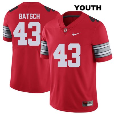 Youth NCAA Ohio State Buckeyes Ryan Batsch #43 College Stitched 2018 Spring Game Authentic Nike Red Football Jersey AO20B18FB